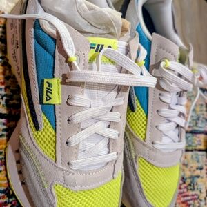 Fila Neon Yellow and Blue Sneakers